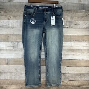 WallFlower New With Tags Luscious Curvy Fit Crop Jeans Basil Blue Juniors sz 15